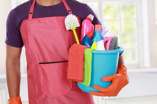 Deep cleaning freshly renovated room in Clapham
