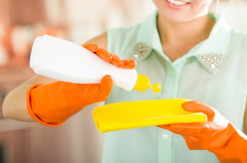 Commercial cleaner in Clapham maintaining office cleanliness